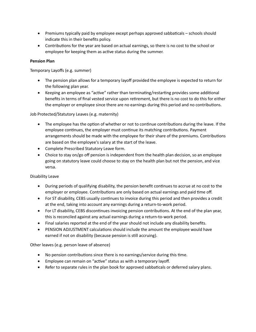 Questions Re CEBS Benefits For Various LOAs